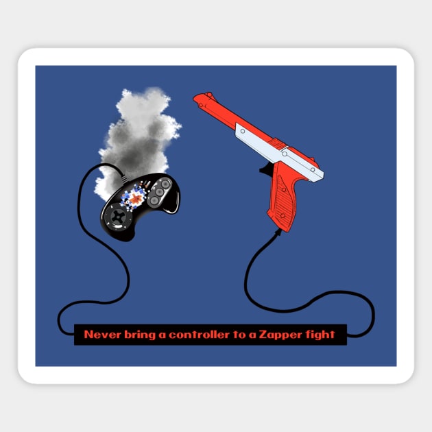 Never Bring A Controller To A Zapper Fight Magnet by TechnoRetroDads